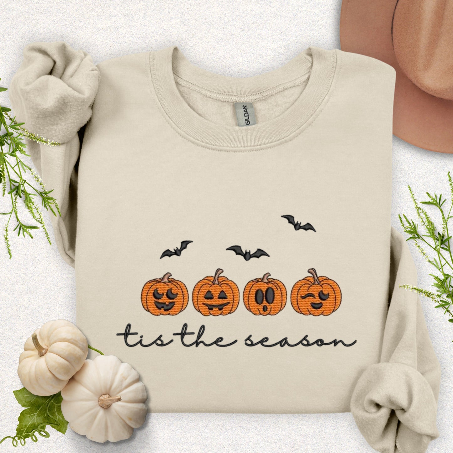 Embroidered Tis The Season Pumpkin Sweatshirt