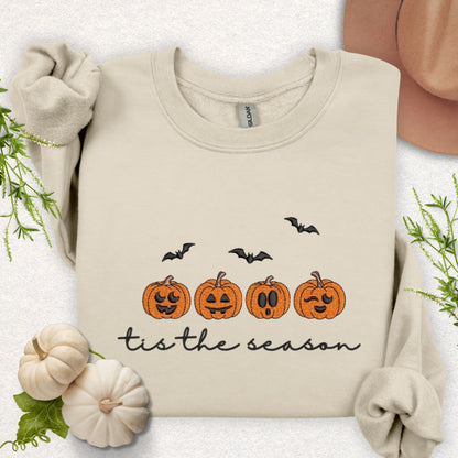 Embroidered Tis The Season Pumpkin Sweatshirt