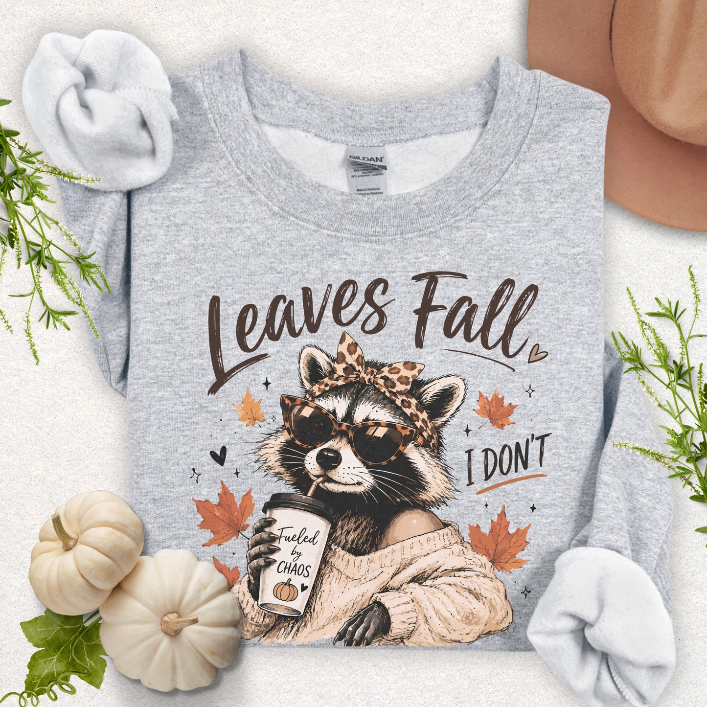 Leaves Fall Racoon Sweatshirt