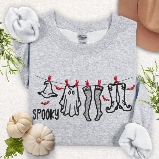 Embroidered Spooky Laundry Day Sweatshirt
