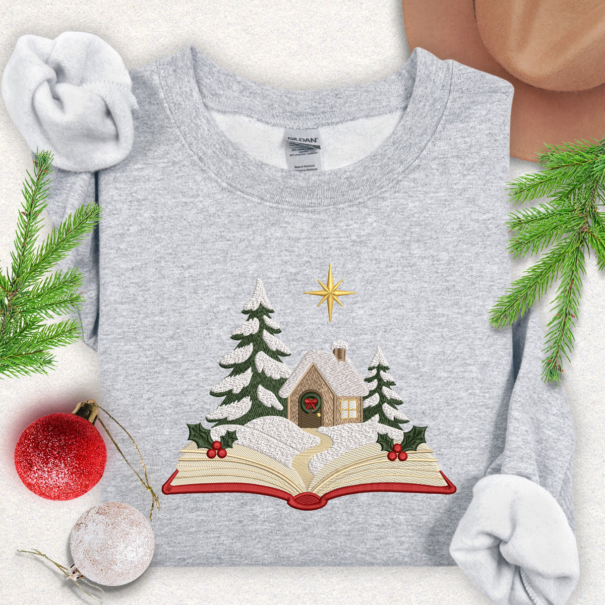 Embroidered Christmas Story Book Sweatshirt