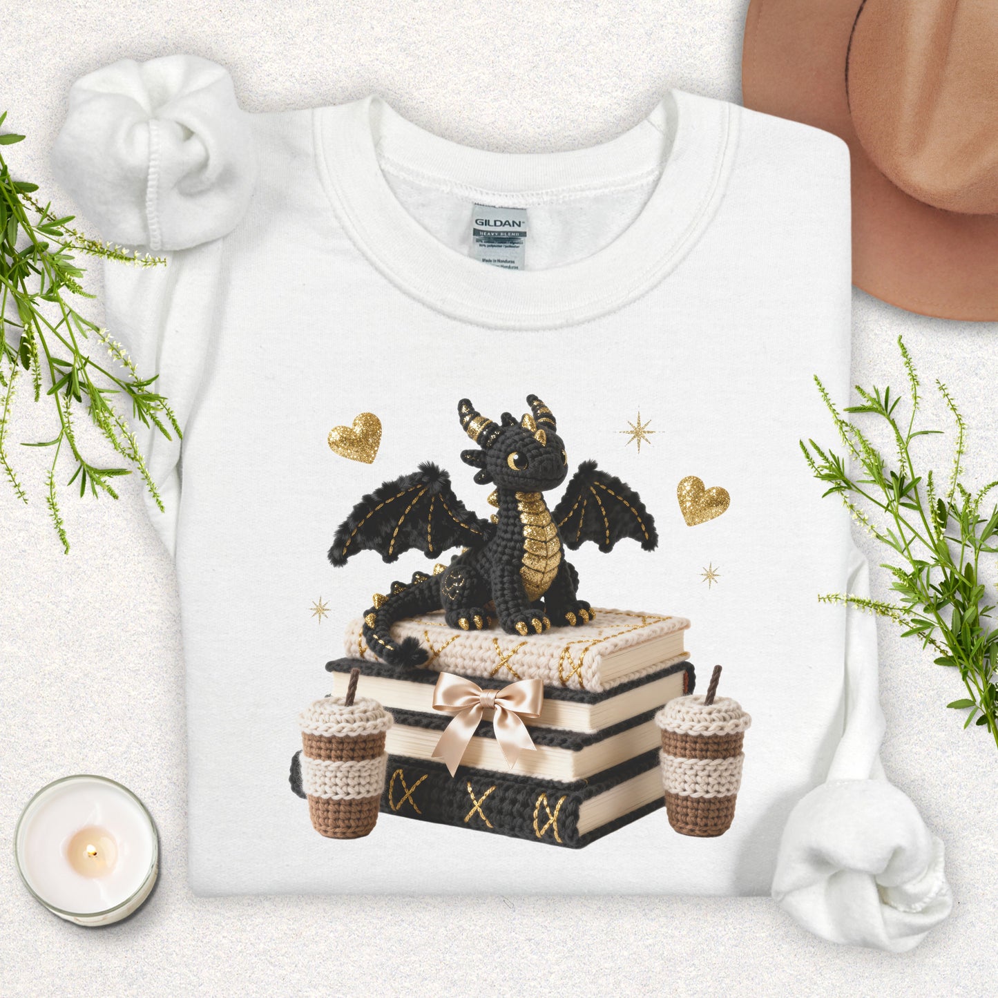 Faux Knit Book Dragon Sweatshirt