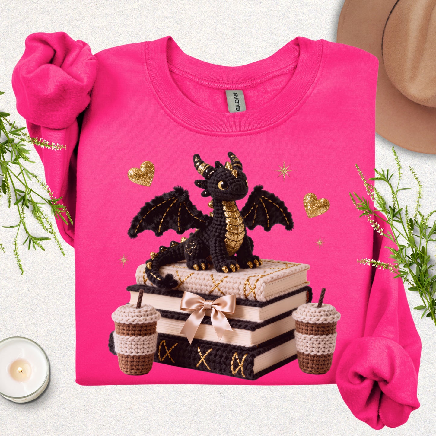 Faux Knit Book Dragon Sweatshirt