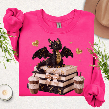 Faux Knit Book Dragon Sweatshirt