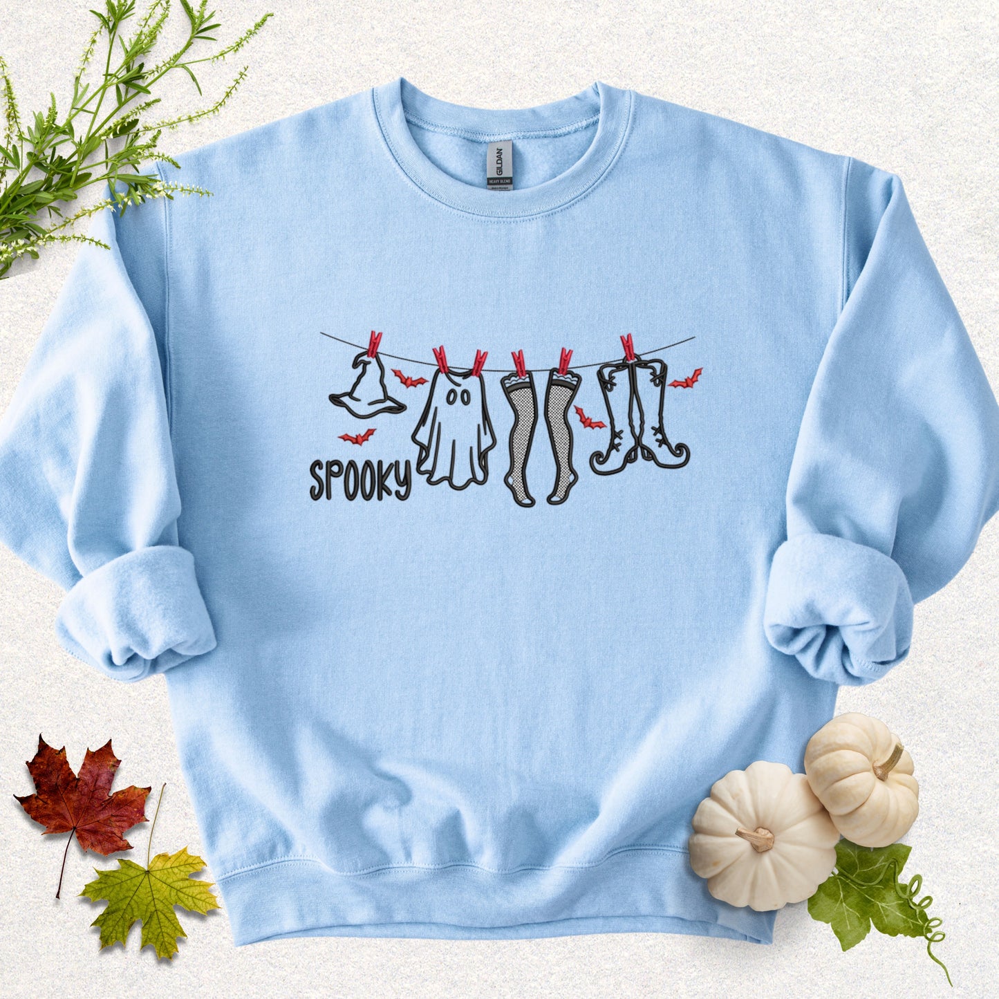 Embroidered Spooky Laundry Day Sweatshirt