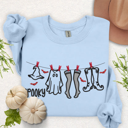Embroidered Spooky Laundry Day Sweatshirt