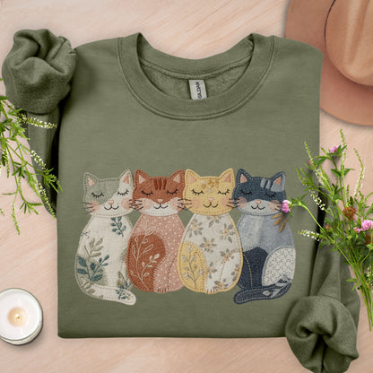 Faux Embroidery Cat Besties