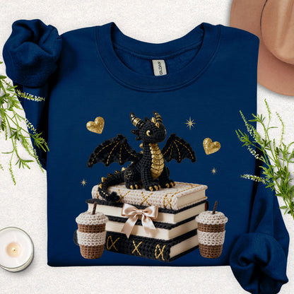 Faux Knit Book Dragon Sweatshirt