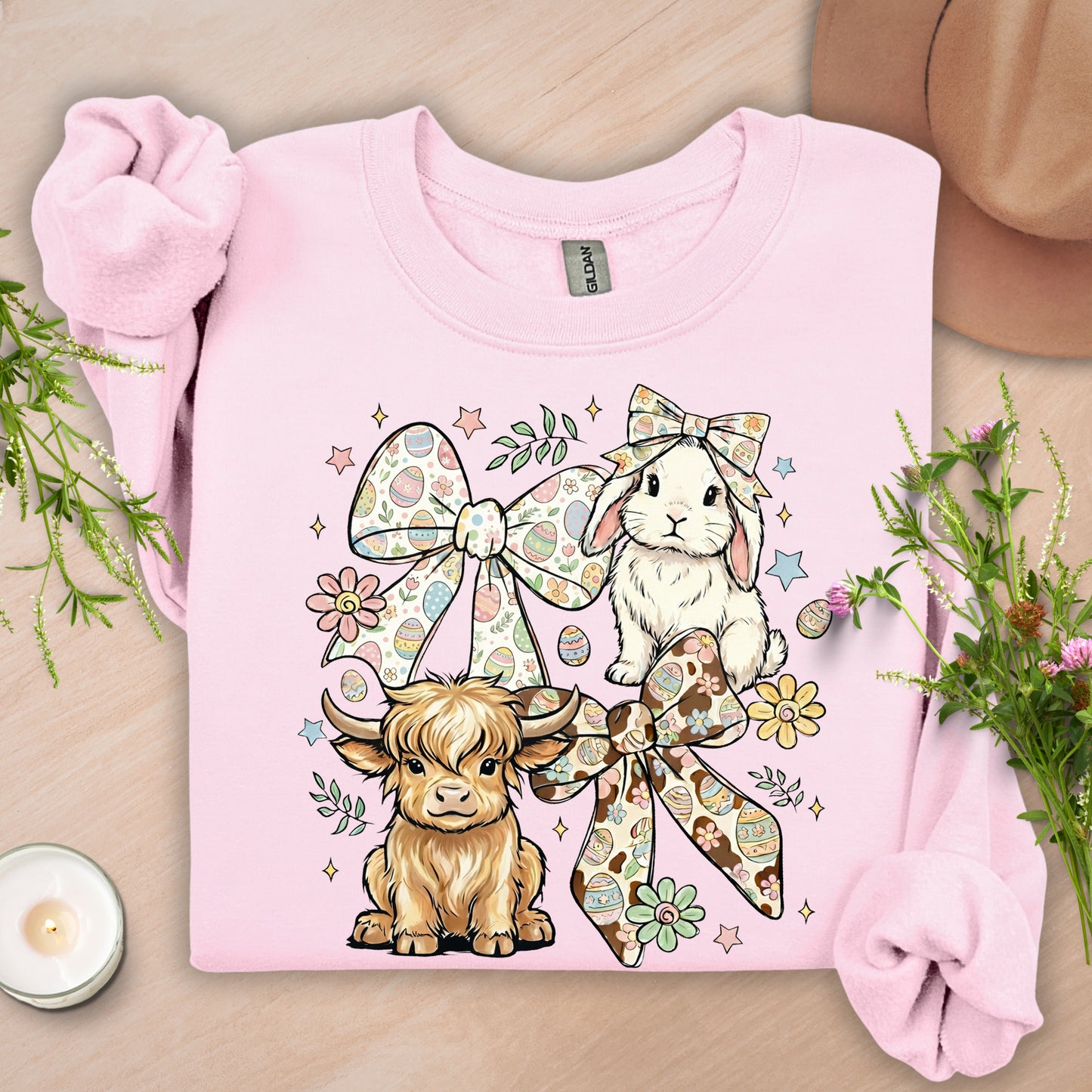 Bunnies, Bows & Highland Cows Sweatshirt
