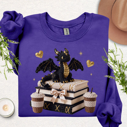 Faux Knit Book Dragon Sweatshirt