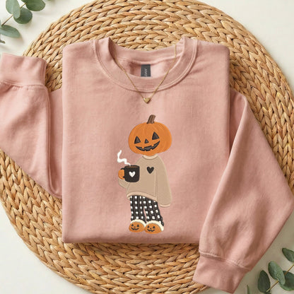 Embroidered Pumpkin Head Cutie Sweatshirt