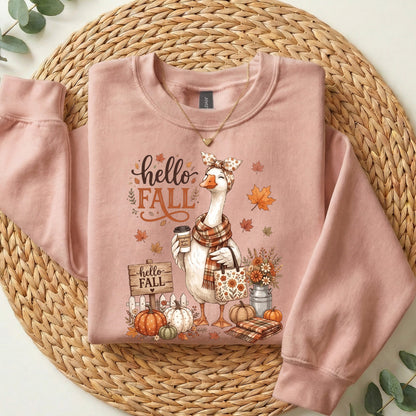 Hello Fall Mama Goose Sweatshirt