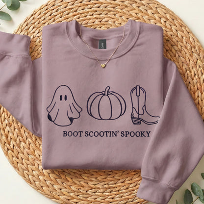 Embroidered Boot Scootin Spooky Sweatshirt