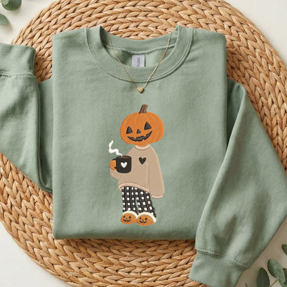 Embroidered Pumpkin Head Cutie Sweatshirt