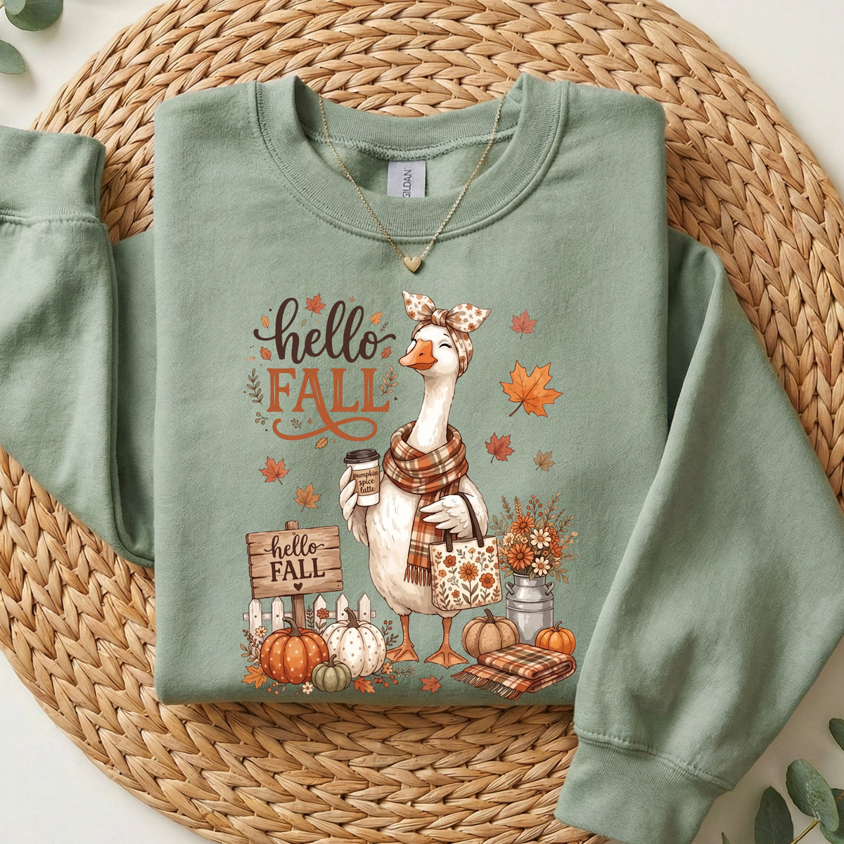 Hello Fall Mama Goose Sweatshirt