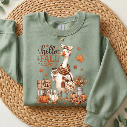 Hello Fall Mama Goose Sweatshirt