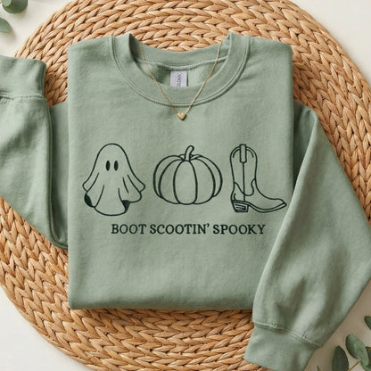 Embroidered Boot Scootin Spooky Sweatshirt