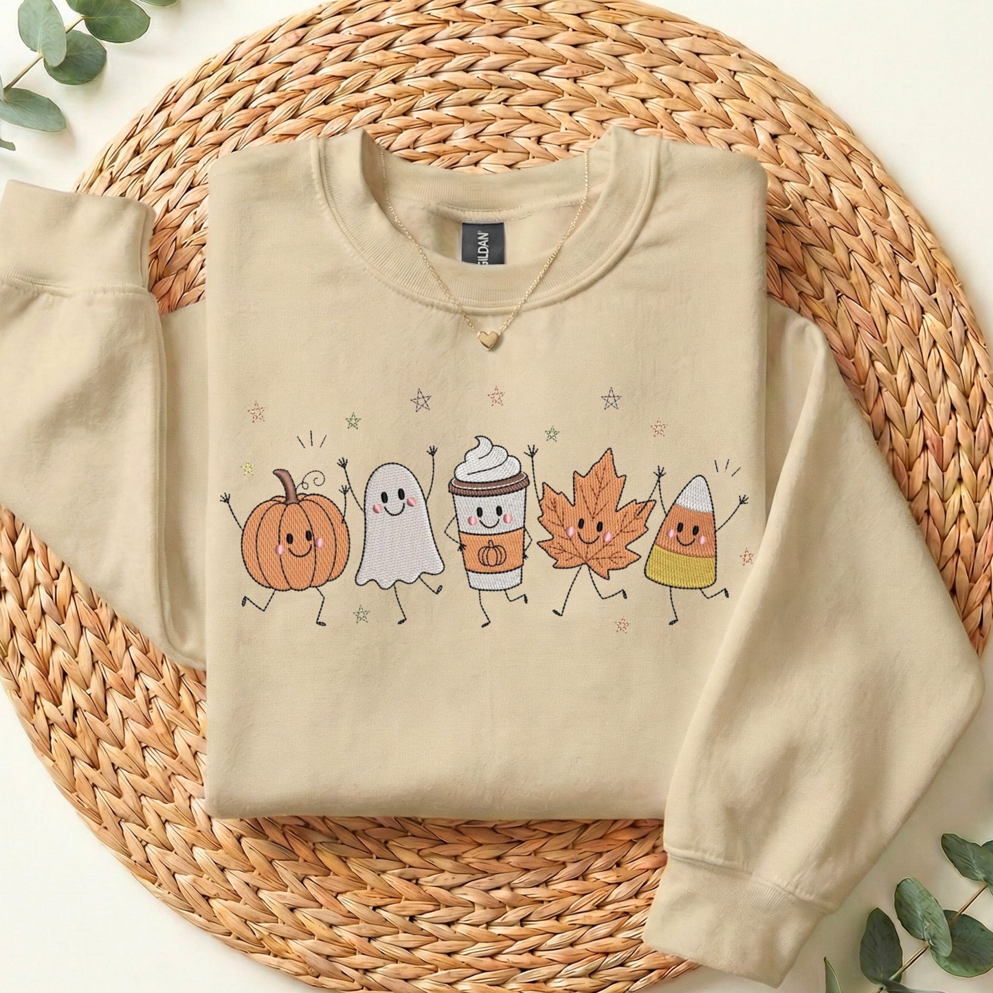 Embroidered Fall Friends Parade Sweatshirt