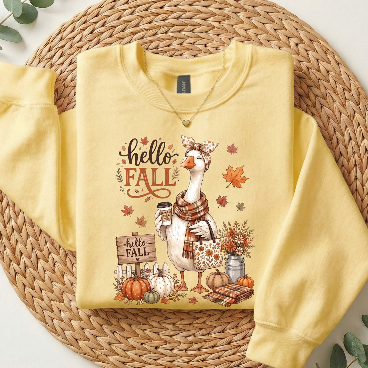 Hello Fall Mama Goose Sweatshirt