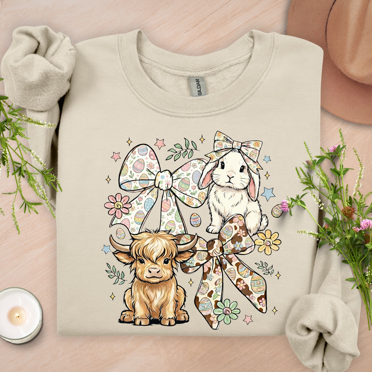 Bunnies, Bows & Highland Cows Sweatshirt
