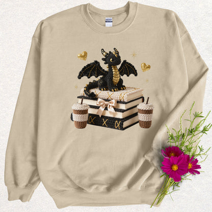 Faux Knit Book Dragon Sweatshirt
