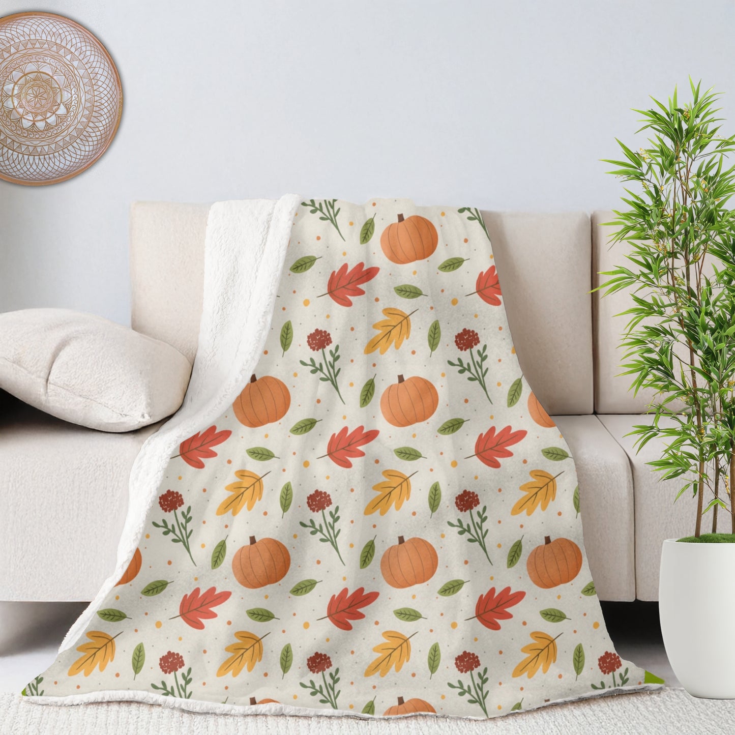 Cozy Autumn Vibes Luxurious Sherpa Fleece Blanket