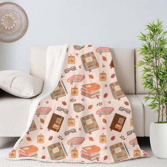 Cozy Book Time Sherpa Fleece Blanket