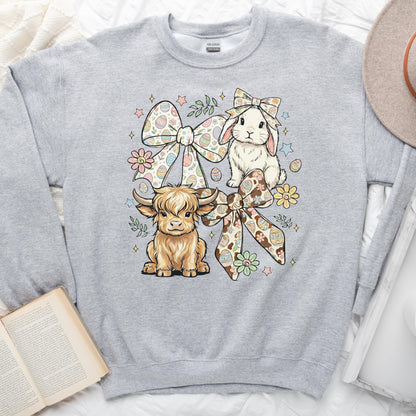 Bunnies, Bows & Highland Cows Sweatshirt
