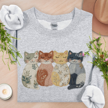 Faux Embroidery Cat Besties