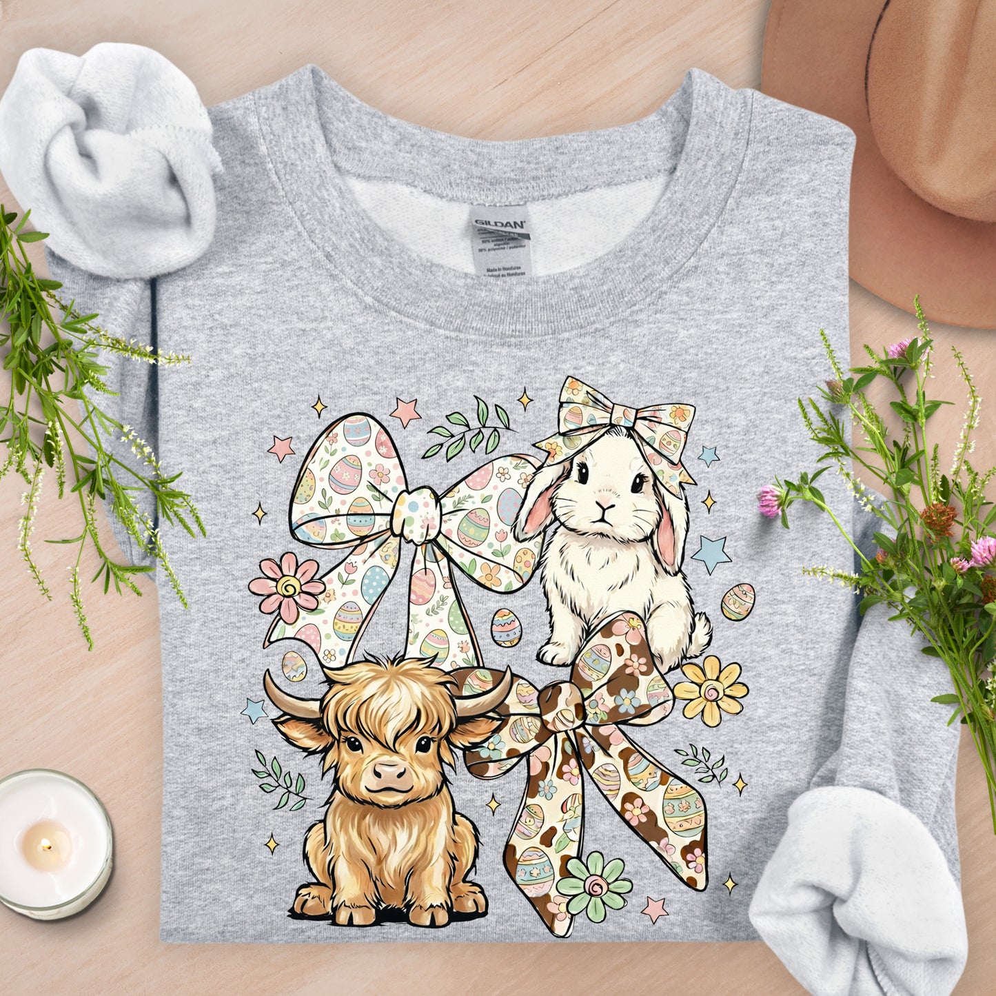 Bunnies, Bows & Highland Cows Sweatshirt