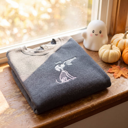 Embroidered BOOP Skeleton Dog Sweatshirt