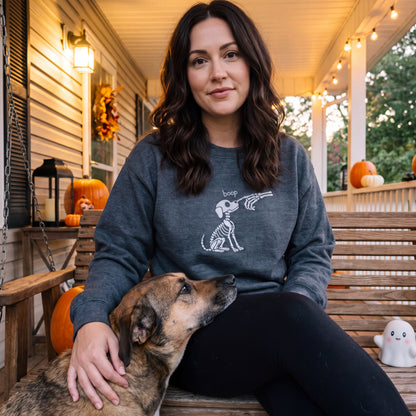 Embroidered BOOP Skeleton Dog Sweatshirt