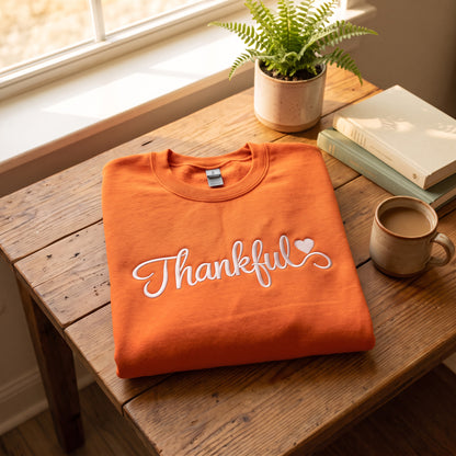 Embroidered Thankful Sweatshirt