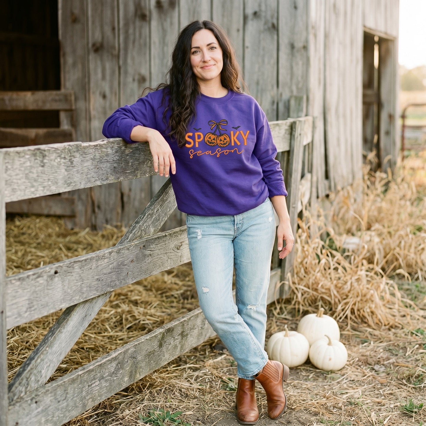 Embroidered Spooky Season Sweatshirt