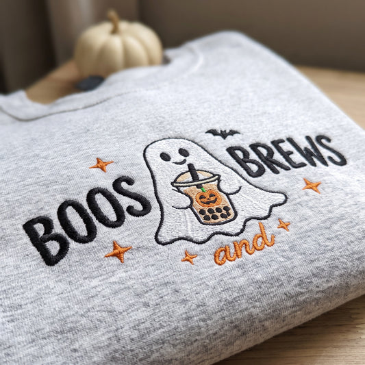 Embroidered Boos & Brews Sweatshirt