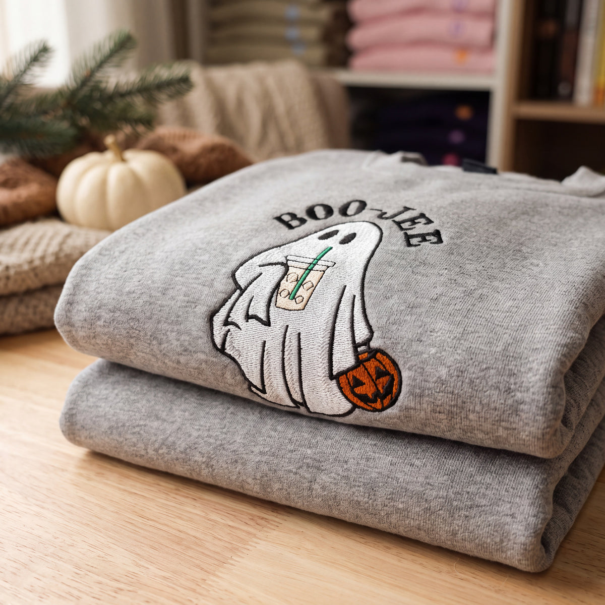 Embroidered BOO-JEE Ghost Sweatshirt