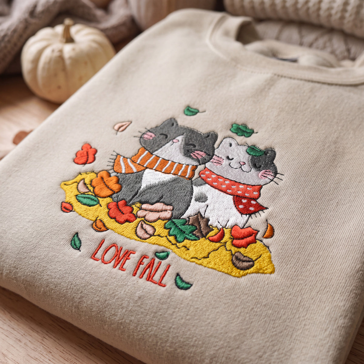 Embroidered Love Fall Sweatshirt