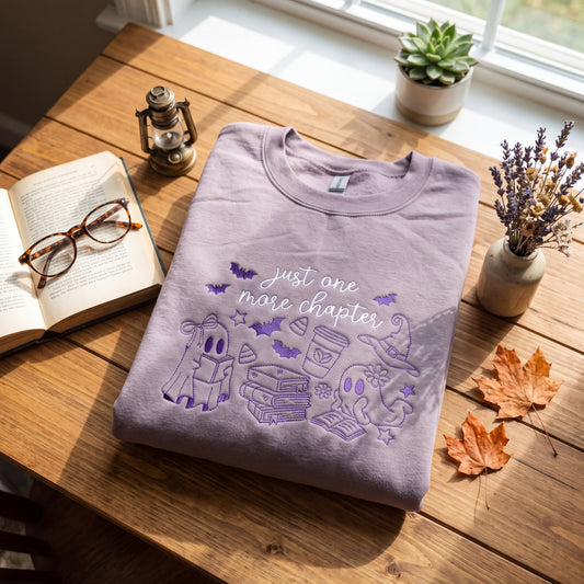 Embroidered Just One More Chapter Sweatshirt