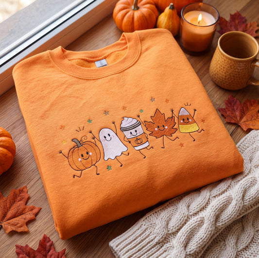 Embroidered Fall Friends Parade Sweatshirt