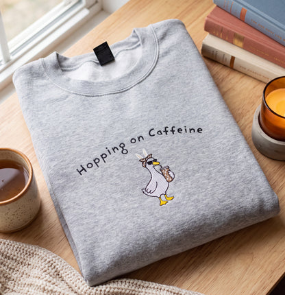 Embroidered Hopping On Caffeine Sweatshirt