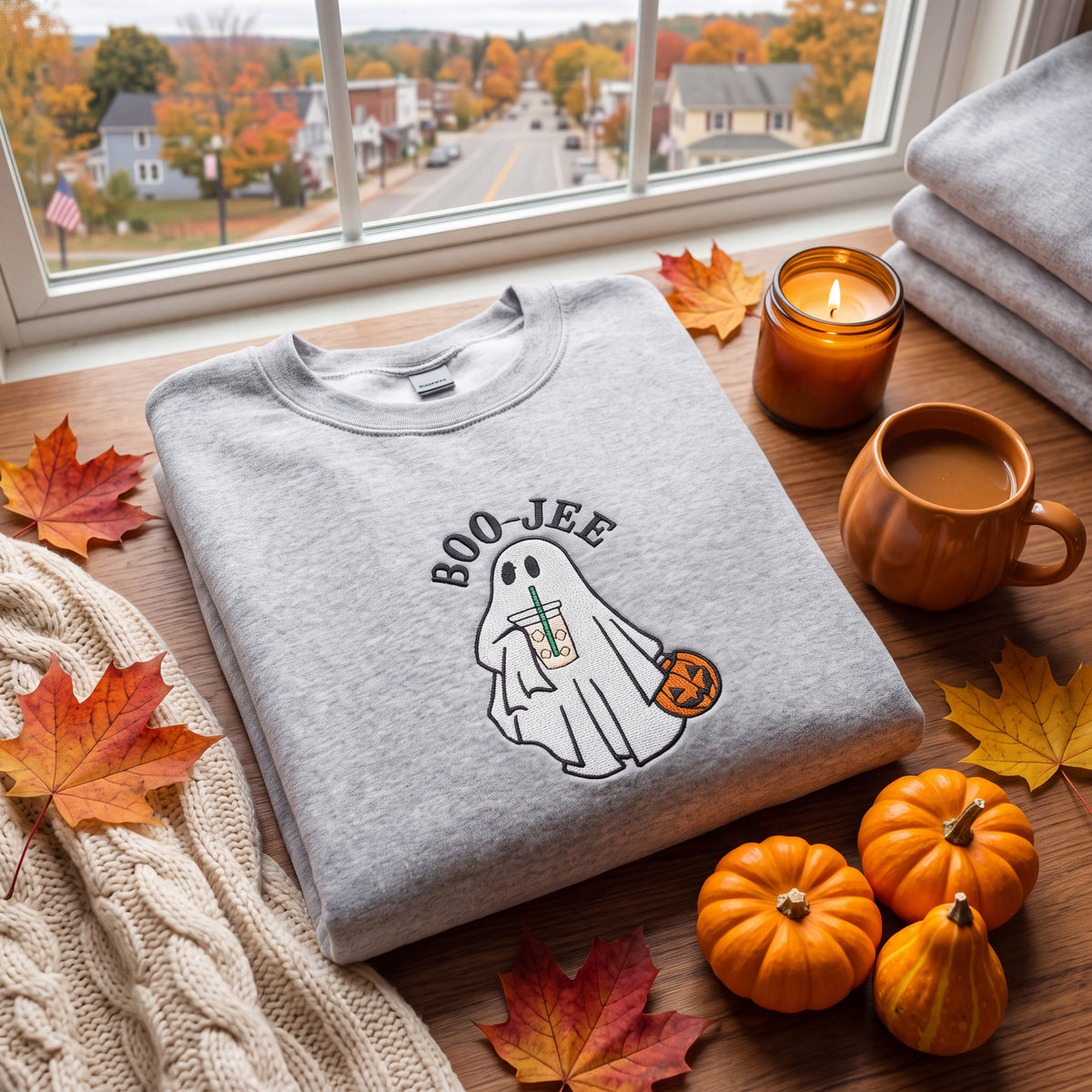 Embroidered BOO-JEE Ghost Sweatshirt