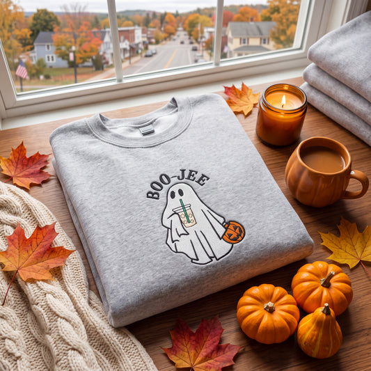 Embroidered BOO-JEE Ghost Sweatshirt