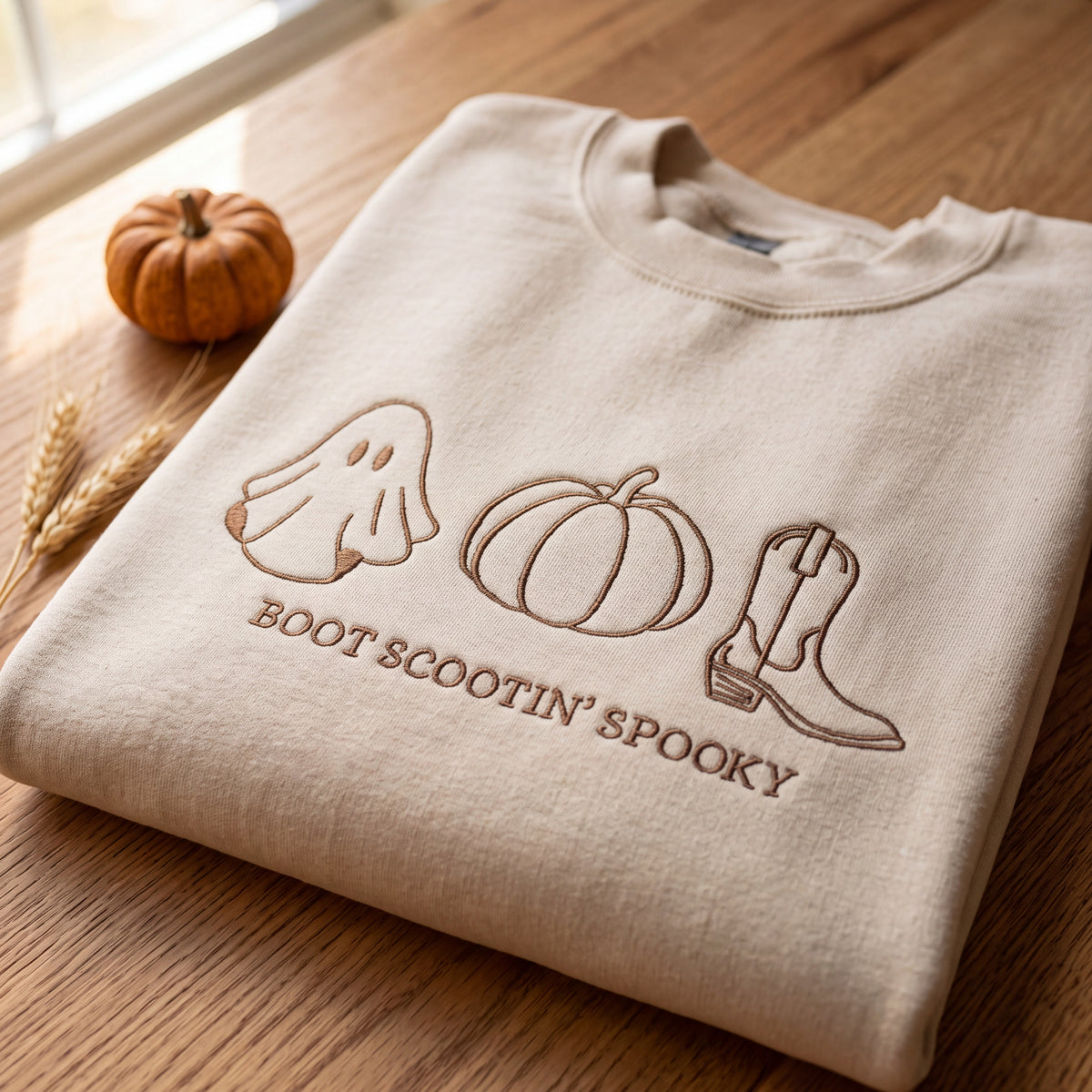 Embroidered Boot Scootin Spooky Sweatshirt