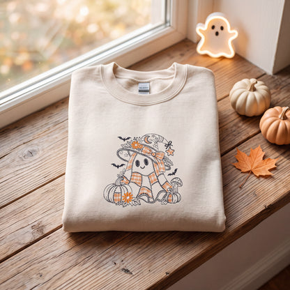 Embroidered Pumpkin Patch Ghost Sweatshirt