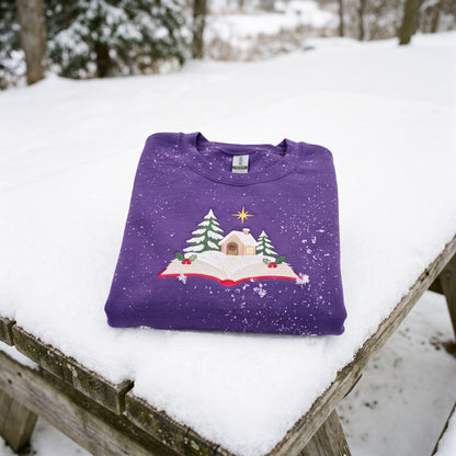 Embroidered Christmas Story Book Sweatshirt