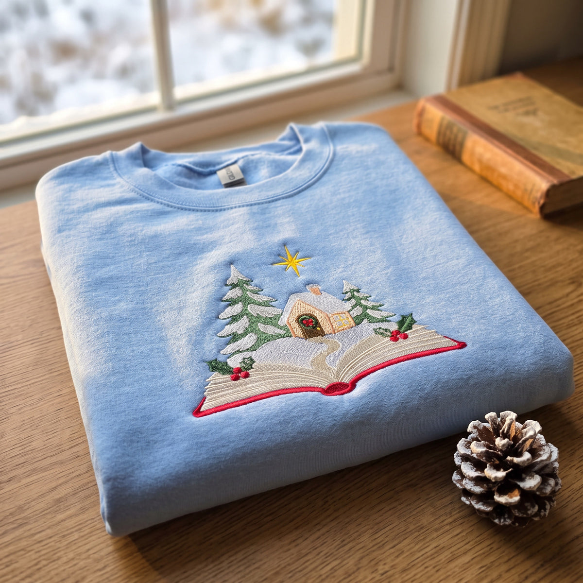 Embroidered Christmas Story Book Sweatshirt