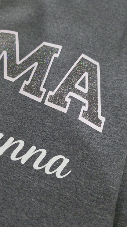 Sparkly Design - Custom MAMA with Kids' Names Sweatshirt