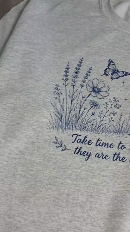 Whispers of Happiness Sweatshirt with Sleeve Message