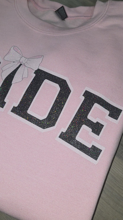 Sparkly Design - BRIDE Sweatshirt, Optional Personalized Date